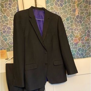 Andrew Fezza Black 2 Button Black Men's Suit
